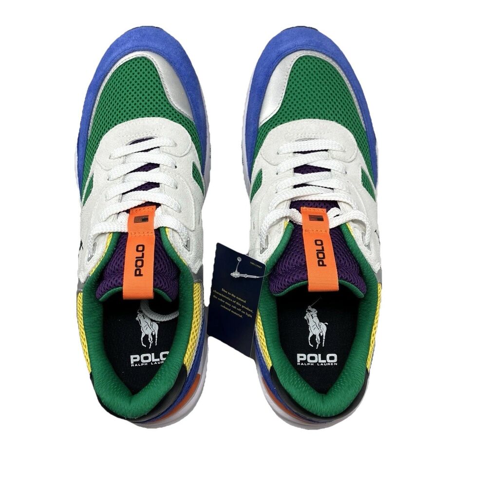 Polo Ralph Lauren Sneakers Womens 12.5 Colorblock Suede Leather Lifestyle Jogger - Picture 6 of 10
